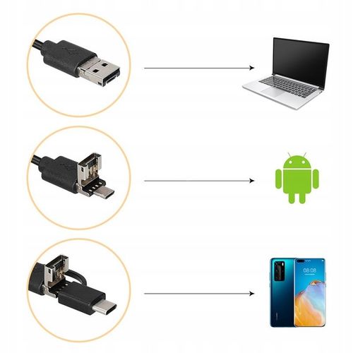 KAMERA ENDOSKOPOWA INSPEKCYJNA ANDROID PC APP USB-C 3.9mm 3.5m 6 LED IP67 na Arena.pl