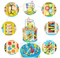 DREWNIANA KOSTKA EDUKACYJNA SORTER 8w1 UKŁADANKA