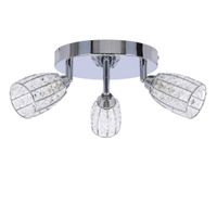 Shiba lampa sufitowa plafon chromowy 3x15W G9 klosz bezbarwny
