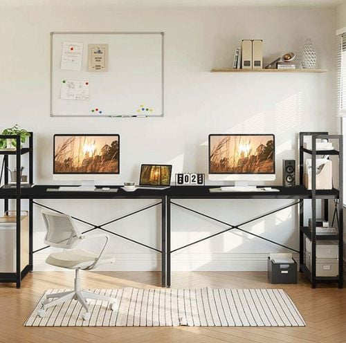 biurko loft z półkami czarne komputerowe biurowe szkolne na Arena.pl