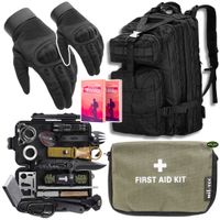 GOTOWY PREZENT ZESTAW SURVIVALOWY PLECAK SPORTOWY RĘKAWICE L APTECZKA