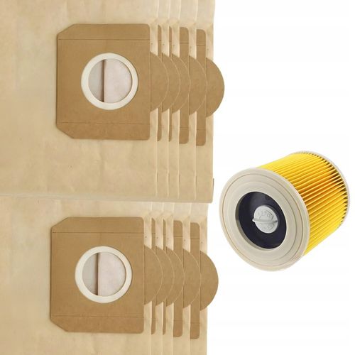 10X WORKI + FILTR DO ODKURZACZA KARCHER WD3 MV3 WD2 SE 4001 K2000 PAPIEROWE na Arena.pl