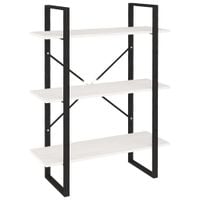 3-poziomowy regał na książki, biały, 80x30x105 cm, lita sosna