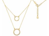 Pozłacany srebrny naszyjnik gwiazd celebrytka kółeczka kółka cyrkonie srebro 925 Z1461N_G