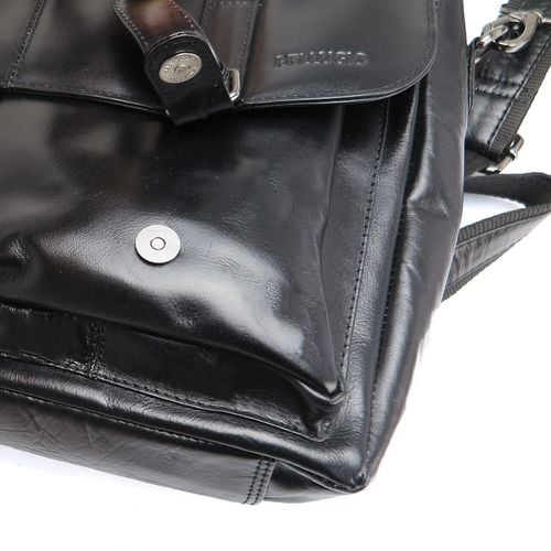 skórzana teczka męska bellugio - czarna na Arena.pl