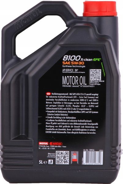 MOTUL 8100 X-CLEAN EFE C2/C3 5W30 - 5L zdjęcie 2