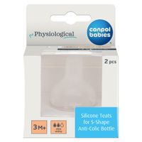 CANPOL Smoczek silikonowy do butelki S-shape rozmiar M WOLNY 2 sztuki