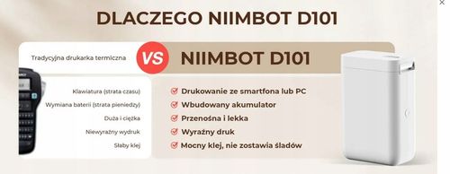 NiiMbot D101 Bezprzewodowa drukarka do etykiet bluetooth bezatramentowa na Arena.pl