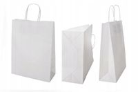 TORBA PAPIEROWA torebki UCHWYT SKRĘCANY 18x22.5 cm BIAŁA 50 szt.