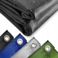 CZARNA PLANDEKA 2x3 M 650G/M2 PRZEMYSŁOWA OCHRONNA Z OCZKAMI OKRYCIOWA