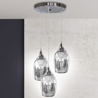Wisząca lampa MARINA 33-60181 skandynawska szklana zwis kaskada srebrna
