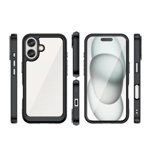etui outer space case z żelową ramką do iphone 16 - czarne na Arena.pl