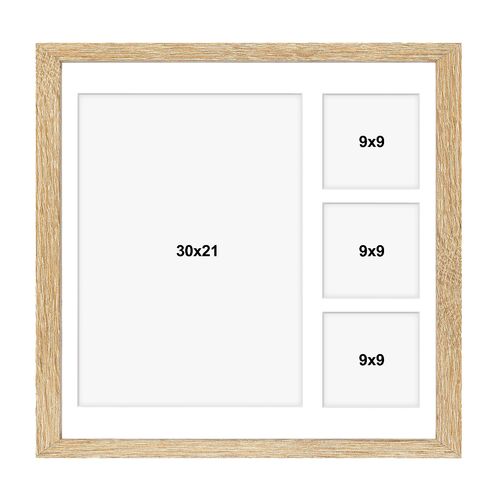 Ramka na 4 zdjęcia Hekla 40x40x4 MDF galeria sonoma jasna 1szt. na Arena.pl