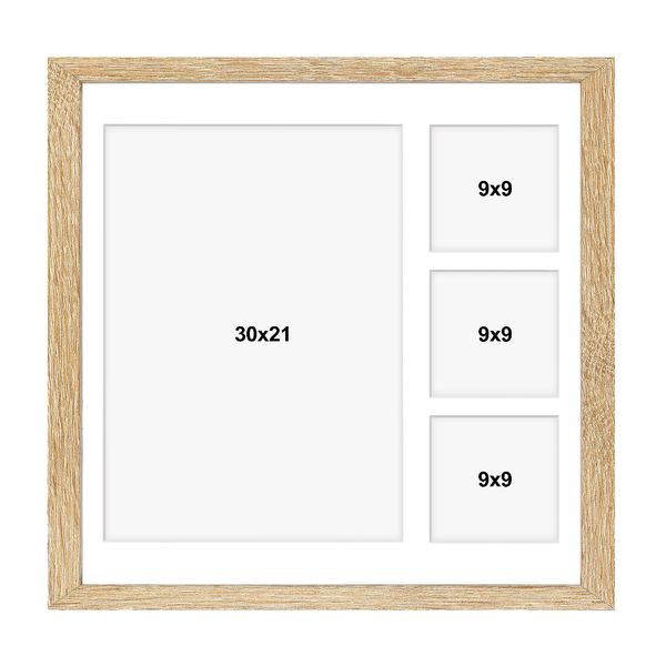 Ramka na 4 zdjęcia Hekla 40x40x4 MDF galeria sonoma jasna 1szt. zdjęcie 3