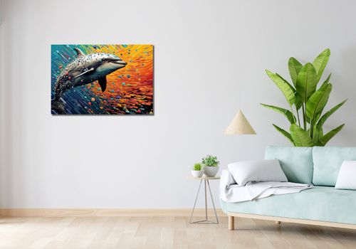 Obraz 90x60cm Delfin w Palecie Barw na Arena.pl