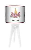 Lampa stołowa - trójnóg drewniana mała - Glamour Unicorn