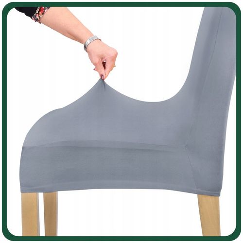 Zestaw 6 SZT POKROWCE NA KRZESŁA Pokrowiec Krzesło SZARY Elastyczny Gruby na Arena.pl