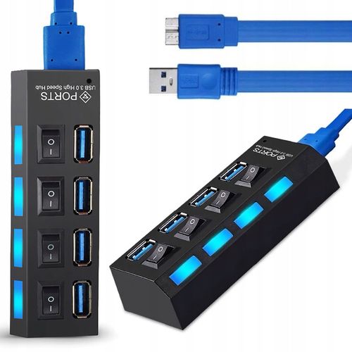HUB USB ROZDZIELACZ 4 PORTÓW ROZGAŁĘŹNIK USB 3.0 na Arena.pl