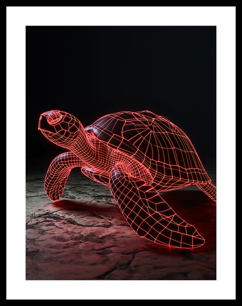 Plakat 30x40cm Neonowy Żółw zdjęcie 3
