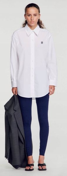 SANDRO Bawełniana koszula oversize 34 zdjęcie 2
