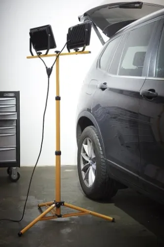 Naświetlacz halogen LED 2x 100W + statyw budowlany na Arena.pl