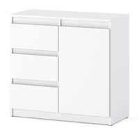 Komoda Biała Z 3 Szufladami Szafka Do Salonu Sypialni Pokoju Dziecka 80cm