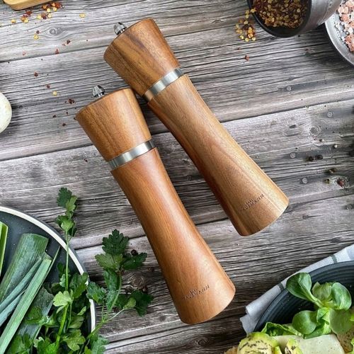 MŁYNEK RĘCZNY DO SOLI i PIEPRZU DREWNIANY ZESTAW 2 KARL HAUSMANN na Arena.pl