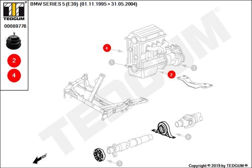 BMW 5 E39 PODUSZKA SILNIKA E39 95-04 na Arena.pl