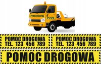 Reklama Naklejki na samochód auto lawetę zestaw POMOC DROGOWA