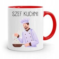 Kubek Czerwony Dla Kucharza Kucharki Szef Kuchni Z Nadrukiem Ze Zdjęciem