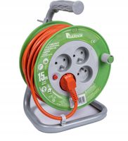 2X PRZEDŁUŻACZ BĘBNOWY STANDARD LINE 40 M,16A,3X1,5MM 4 GNIAZDA STALCO S-80