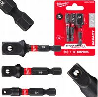 Milwaukee Zestaw 3szt Adapter Uchwyt 1/4, 1/2, 3/8 4932479228