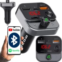 TRANSMITER FM SZYBKA ŁADOWARKA BLUETOOTH AUDIO MP3 BT QC 3.0 USB USB-C