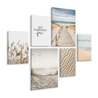 Obrazy Do Sypialni Salonu PLAŻA Morze Pejzaż Wydmy 90cm x 80cm