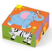 VIGA Kostki Logiczne Puzzle - Zoo