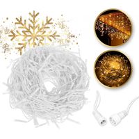 światełka sople 300 led dekoracja ciepły biały, flash biały lamp06cb