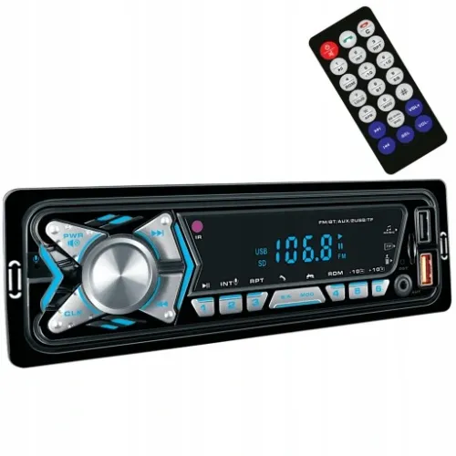 RADIO SAMOCHODOWE BLUETOOTH 1-DIN USB AUX SD MIKROFON PILOT BATERIA ZESTAW na Arena.pl