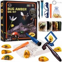 WYKOPALISKA OWADY W BURSZTYNIE ZESTAW ARCHEOLOGA SKAMIELINY NA PREZENT