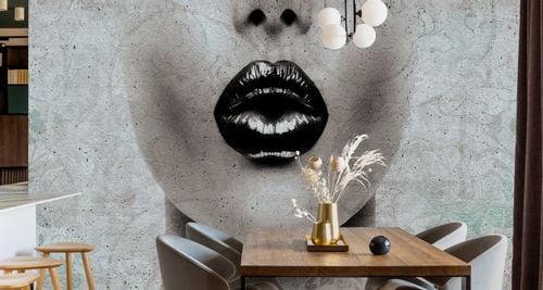 Fototapeta Do Sypialni Abstrakcja KOBIETA Usta Ornamenty 180cm x 120cm na Arena.pl