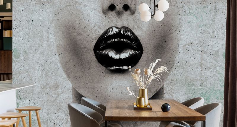 Fototapeta Do Sypialni Abstrakcja KOBIETA Usta Ornamenty 180cm x 120cm zdjęcie 8