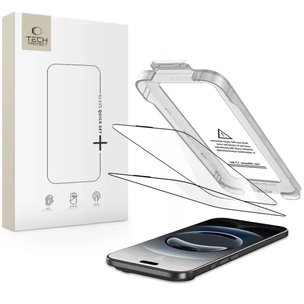 Szkło hartowane Tech-Protect Quick Set+ 2-pack na iPhone 17 Air - czarne zdjęcie 1