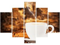 70 100CM OBRAZ 5 ELEM ZAPACH KAWY DRUK PŁÓTNO