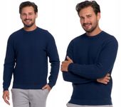 Elegancki Sweter Męski Bawełniany z teksturą Granatowy MORAJ XXL