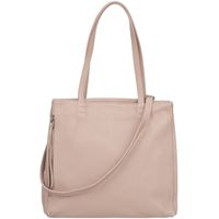 VERA PELLE torebka damska skórzana shopper z paskiem V514 j.różowa
