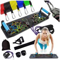 UCHWYTY DESKA DO ĆWICZENIA POMPEK PUSH UP 16w1 + GUMY OPOROWE EKSPANDER SET