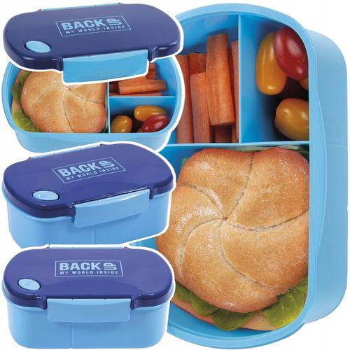 ZESTAW ŚNIADANIOWY BIDON ŚNIADANIÓWKA BACKUP NIEBIESKI na Arena.pl