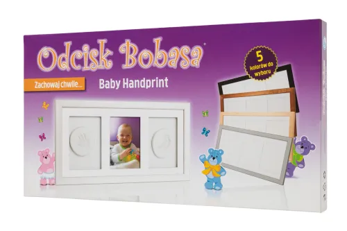 Zestaw Odcisk Bobasa, Potrójna Ramka Z Glinką, Biała na Arena.pl