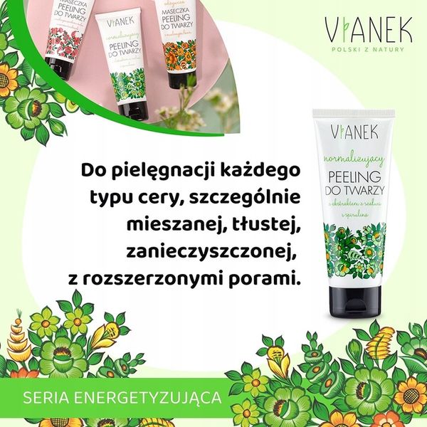 VIANEK Normalizujący Peeling do Twarzy z Korundem, Oczyszczenie 90g zdjęcie 4