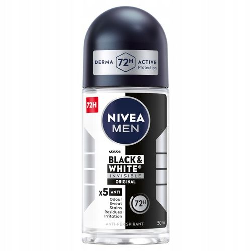4 x NIVEA MEN Black&White Invisible Original Antyperspirant Roll On, 50 ml na Arena.pl