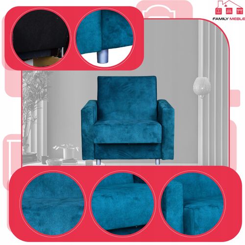 Fotel rozkładany Alicja z podnóżkiem do spania z pojemnikiem Family Meble na Arena.pl